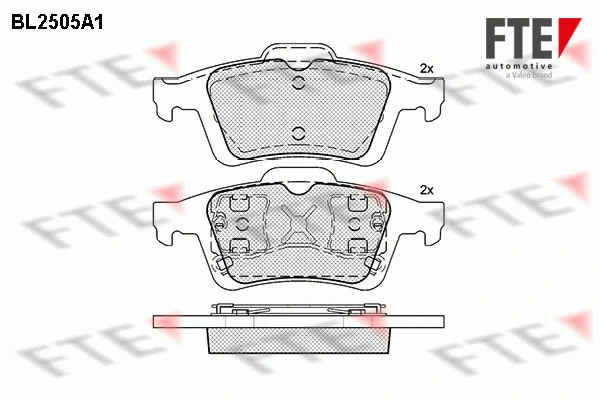 Kit de plaquettes de frein, frein à disque FTE 9010768