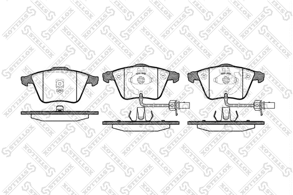 Kit de plaquettes de frein, frein à disque STELLOX 975 002B-SX