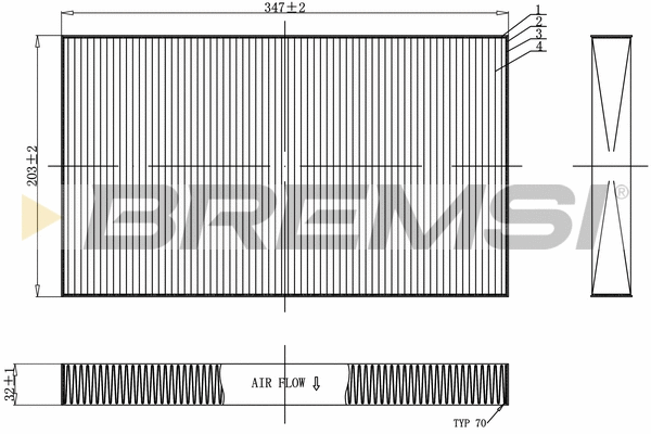 Filtre, air de l'habitacle BREMSI FC0954