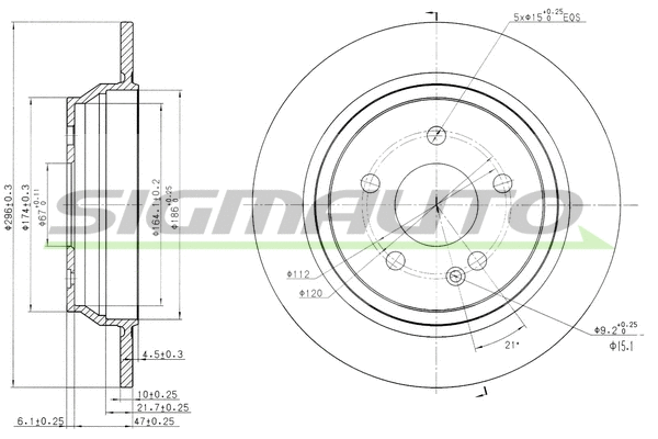 Disque de frein SIGMAUTO DBB234S