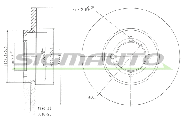 Disque de frein SIGMAUTO DBA379S