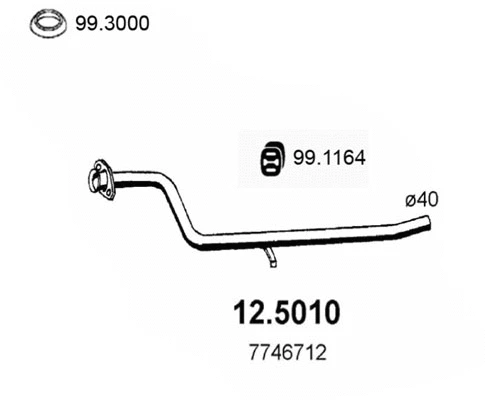 Tuyau d'échappement ASSO 12.5010