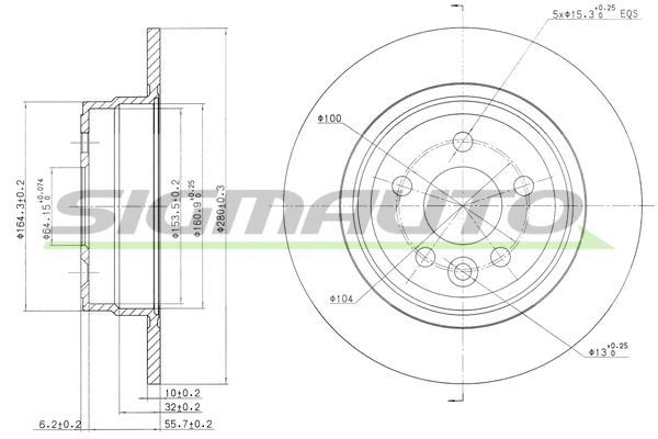 Disque de frein SIGMAUTO DBB081S