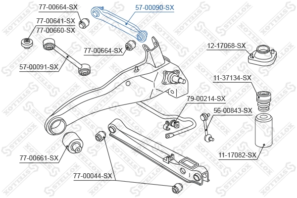 Bras de liaison, suspension de roue STELLOX 57-00090-SX