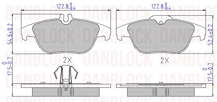 Kit de plaquettes de frein, frein à disque DANBLOCK DB 510547