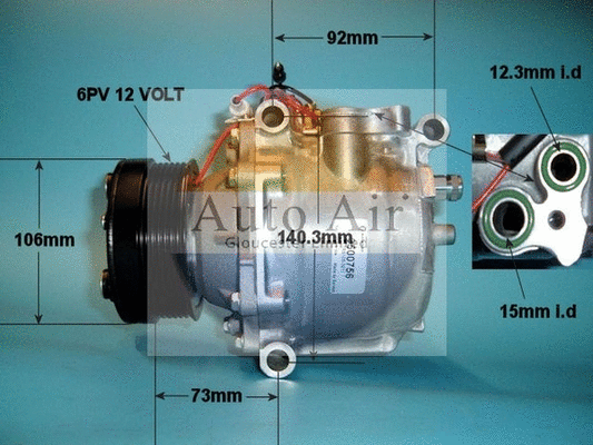 Compresseur, climatisation AUTO AIR GLOUCESTER 14-1218