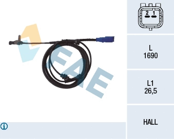 Capteur, vitesse de roue FAE 78098