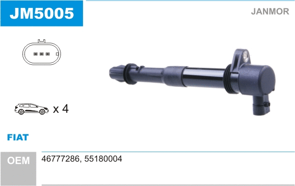 Bobine d'allumage JANMOR JM5005