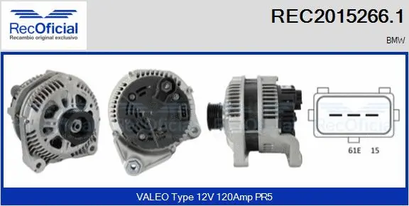 Alternateur RECOFICIAL REC2015266.1