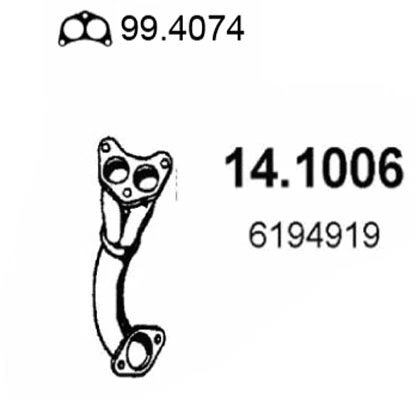 Tuyau d'échappement ASSO 14.1006