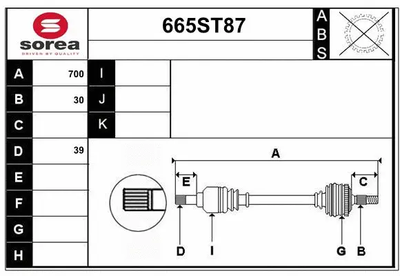 Arbre de transmission STARTCAR 665ST87