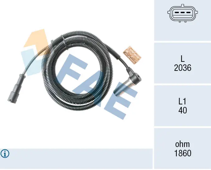 Capteur, vitesse de roue FAE 78559