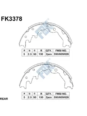 Jeu de mâchoires de frein FBK FK3378