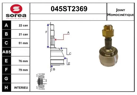 Jeu de joints, arbre de transmission STARTCAR 045ST2369