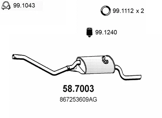 Silencieux arrière ASSO 58.7003