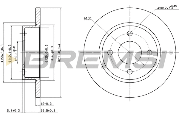 Disque de frein BREMSI CD6442S