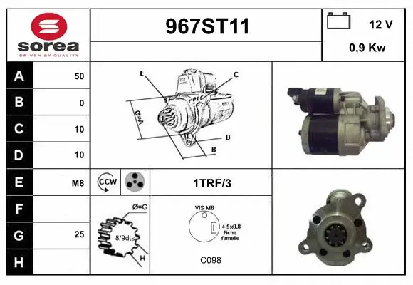 Démarreur STARTCAR 967ST11
