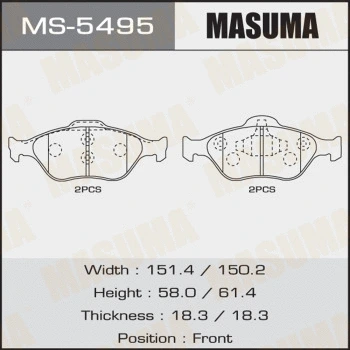 Jeu de mâchoires de frein MASUMA MS-5495