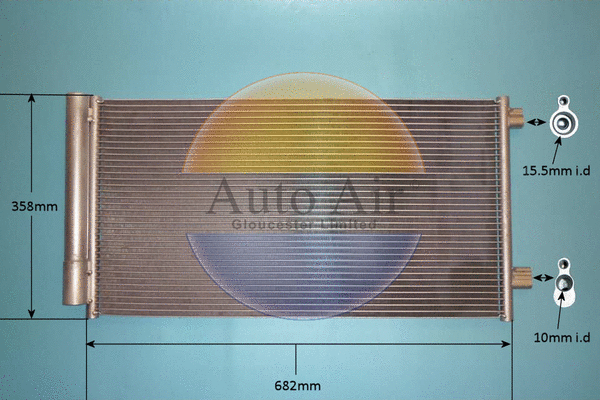 Condenseur, climatisation AUTO AIR GLOUCESTER 16-0064