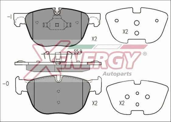 Kit de plaquettes de frein, frein à disque AP XENERGY X41214