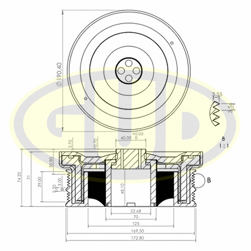 Poulie, vilebrequin G.U.D. GCP703000