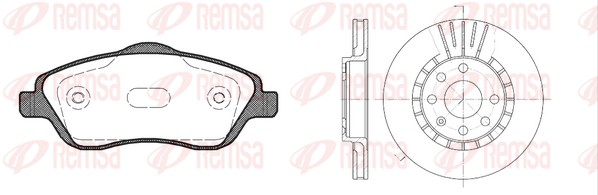 Kit de freins, frein à disques REMSA 8774.04