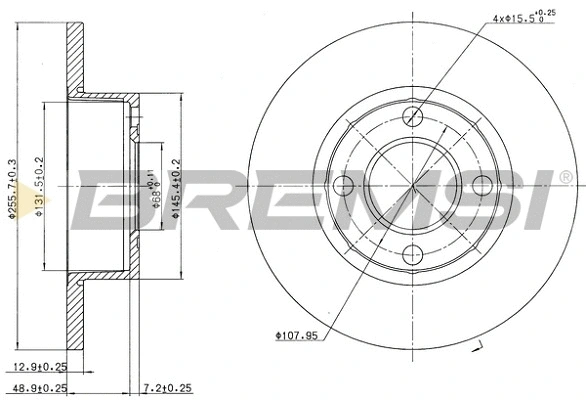 Disque de frein BREMSI CD6318S