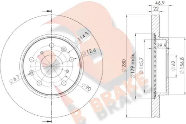 Disque de frein R BRAKE 78RBD26041