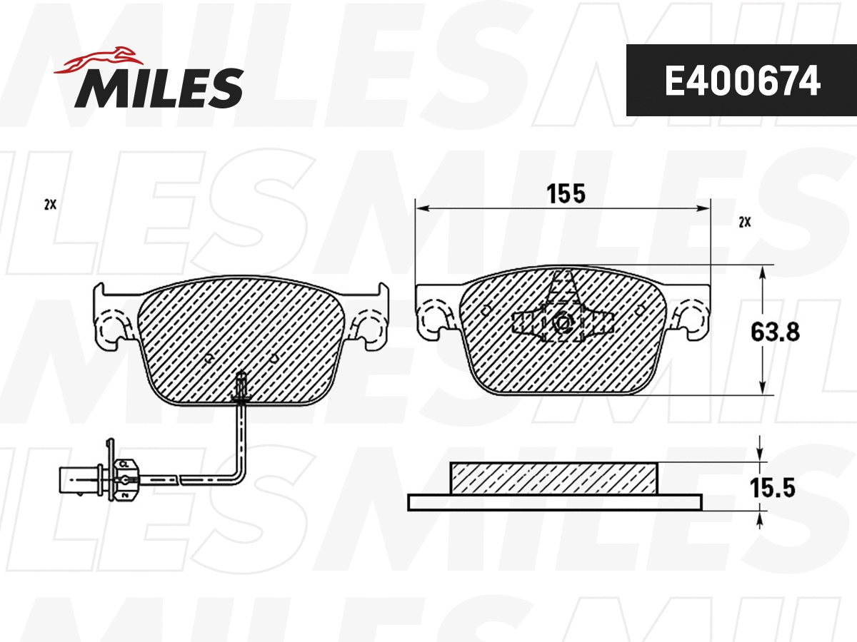 Kit de plaquettes de frein, frein à disque MILES E400674