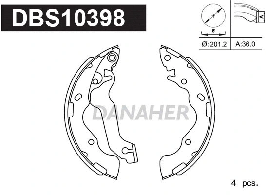 Jeu de mâchoires de frein DANAHER DBS10398