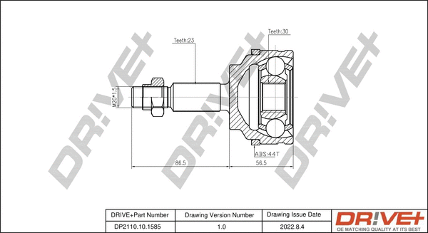 Jeu de joints, arbre de transmission Dr!ve+ DP2110.10.1585
