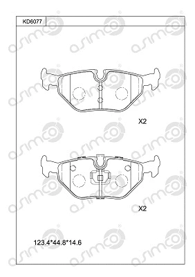 Kit de plaquettes de frein, frein à disque ASIMCO KD6077