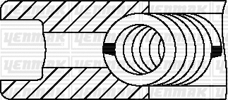 Jeu de segments de pistons YENMAK 91-09166-050
