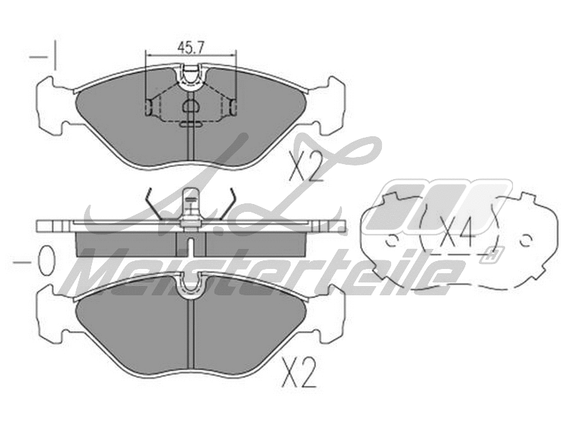 Kit de plaquettes de frein, frein à disque A.Z. Meisterteile AZMT-44-022-1722