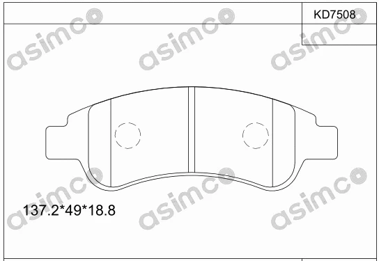 Kit de plaquettes de frein, frein à disque ASIMCO KD7508