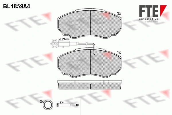 Kit de plaquettes de frein, frein à disque FTE 9010437