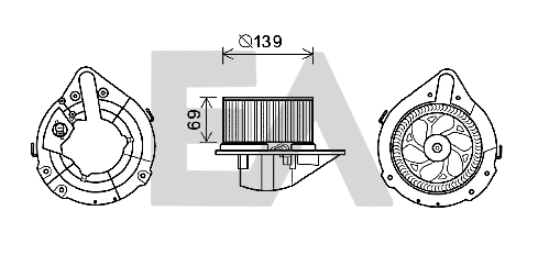 Moteur électrique, pulseur d'air habitacle EACLIMA 42A02003