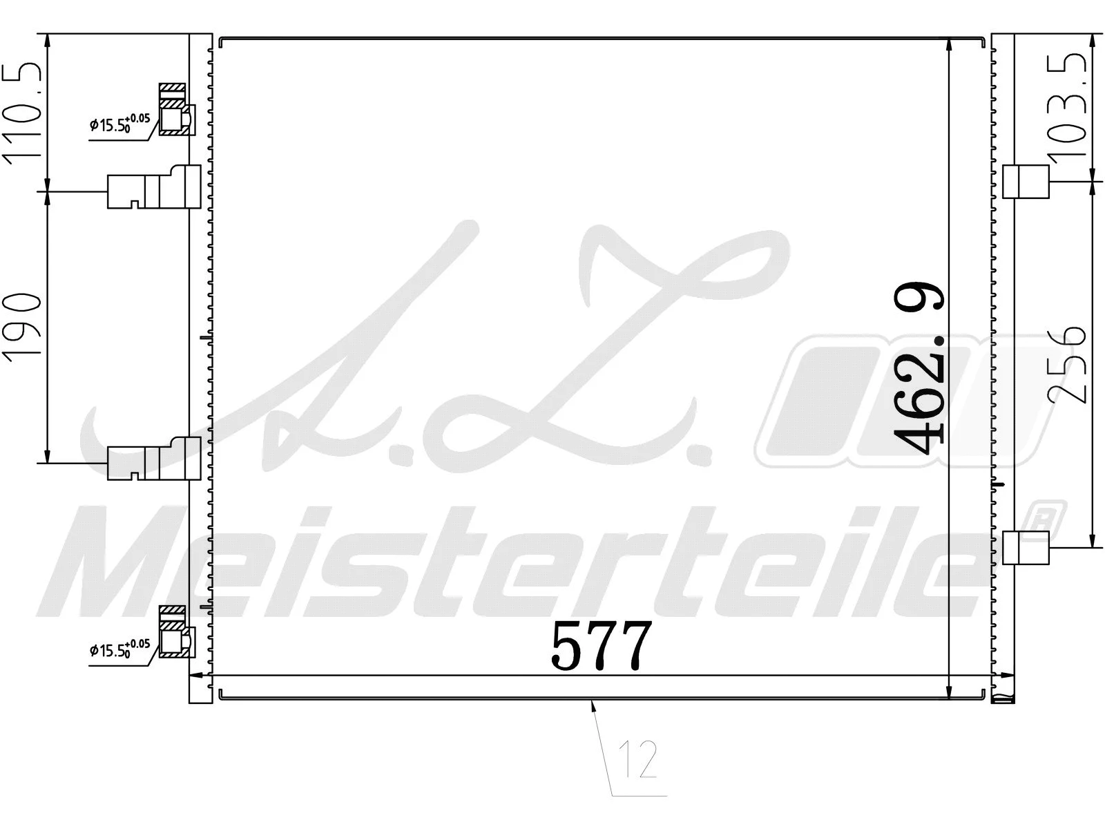 Condenseur, climatisation A.Z. Meisterteile AZMT-45-030-1348