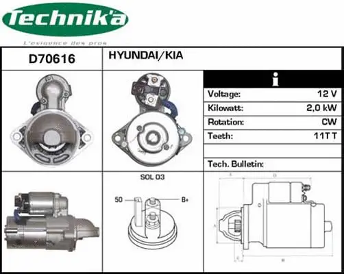 Démarreur Technika D70616