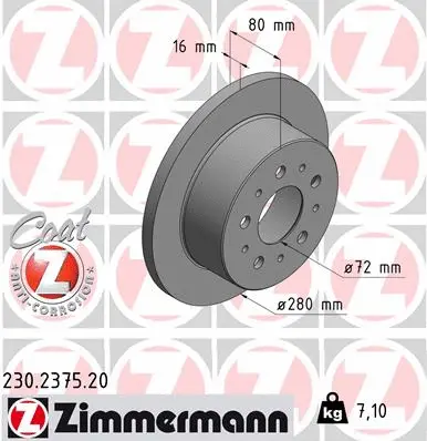 Disque de frein ZIMMERMANN 230.2375.20