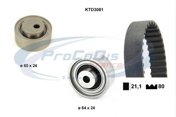 Kit de courroie crantée PROCODIS FRANCE KTD3081