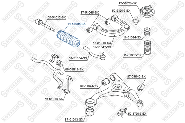 Joint-soufflet, direction STELLOX 14-51006-SX