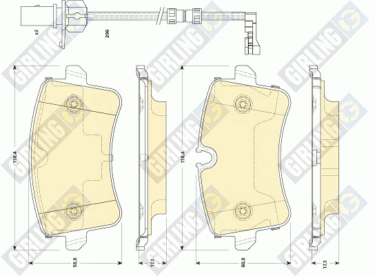 Kit de plaquettes de frein, frein à disque GIRLING 6118671