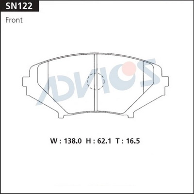 Kit de plaquettes de frein, frein à disque ADVICS SN122