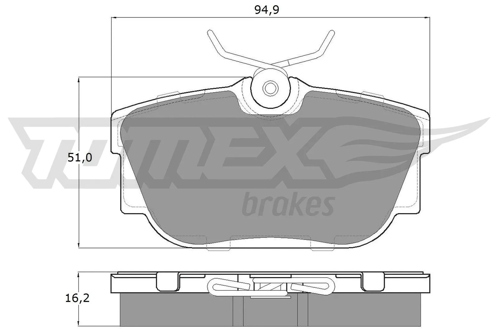 Kit de plaquettes de frein, frein à disque TOMEX Brakes TX 13-90