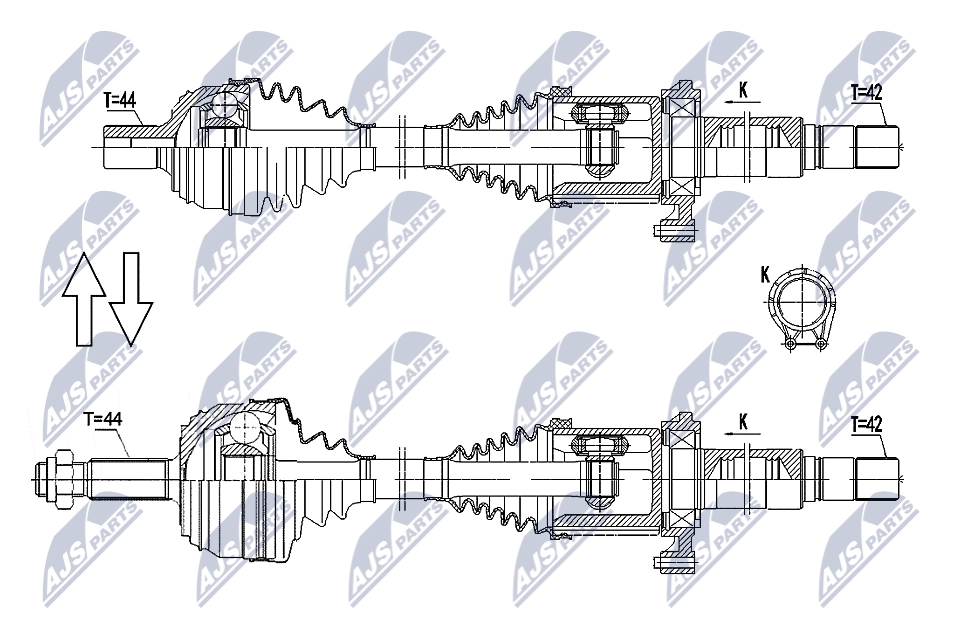 Arbre de transmission NTY NPW-VW-179