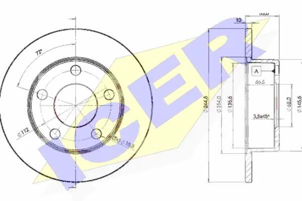 Disque de frein ICER 78BD2800-2