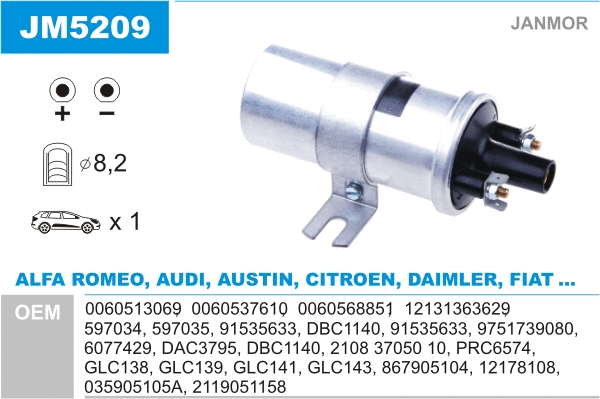 Bobine d'allumage JANMOR JM5209