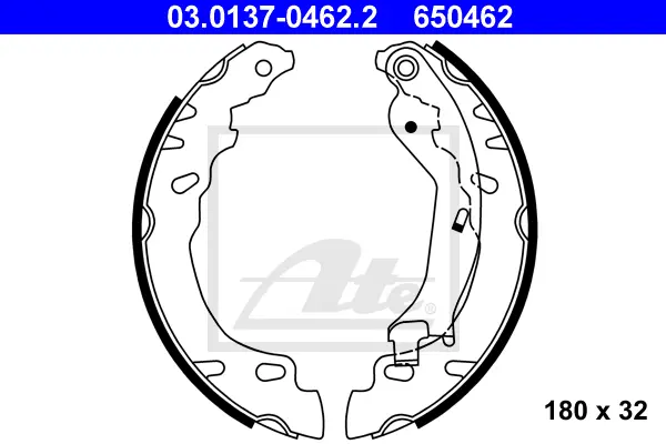 Jeu de mâchoires de frein ATE-APAC 03.0137-0462.2