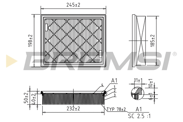 Filtre à air BREMSI FA0603